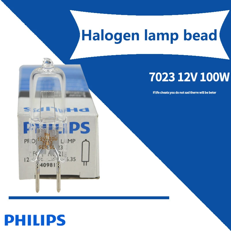 （3PCS）PHILIPS 7023 12V100W optical microscope halogen lamp bead slit lamp optical instrument lamp bead os hlx64627 efp 12v 100w medical microscope endoscope halogen lamp cup cold light source halogen tungsten bulb