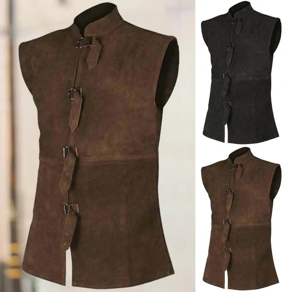 Retro vest Renaissance gentleman waistcoat For stage performance Cosplay costume Vintage stand collar outfit Medieval vest