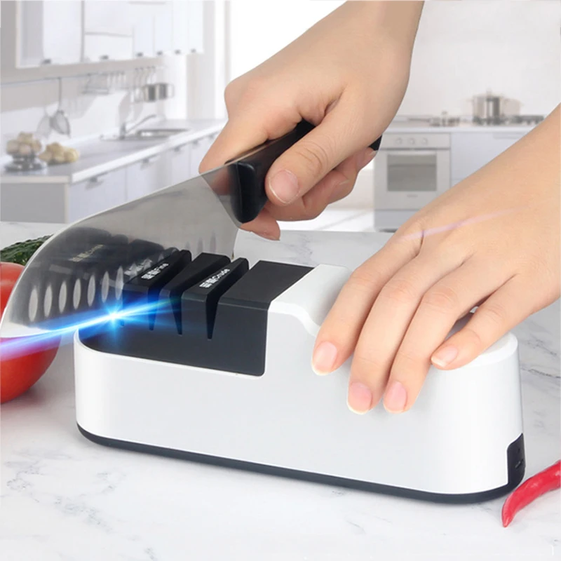 Electric Knife Sharpener Automatic Adjustable Usb Rechargable Kitchen