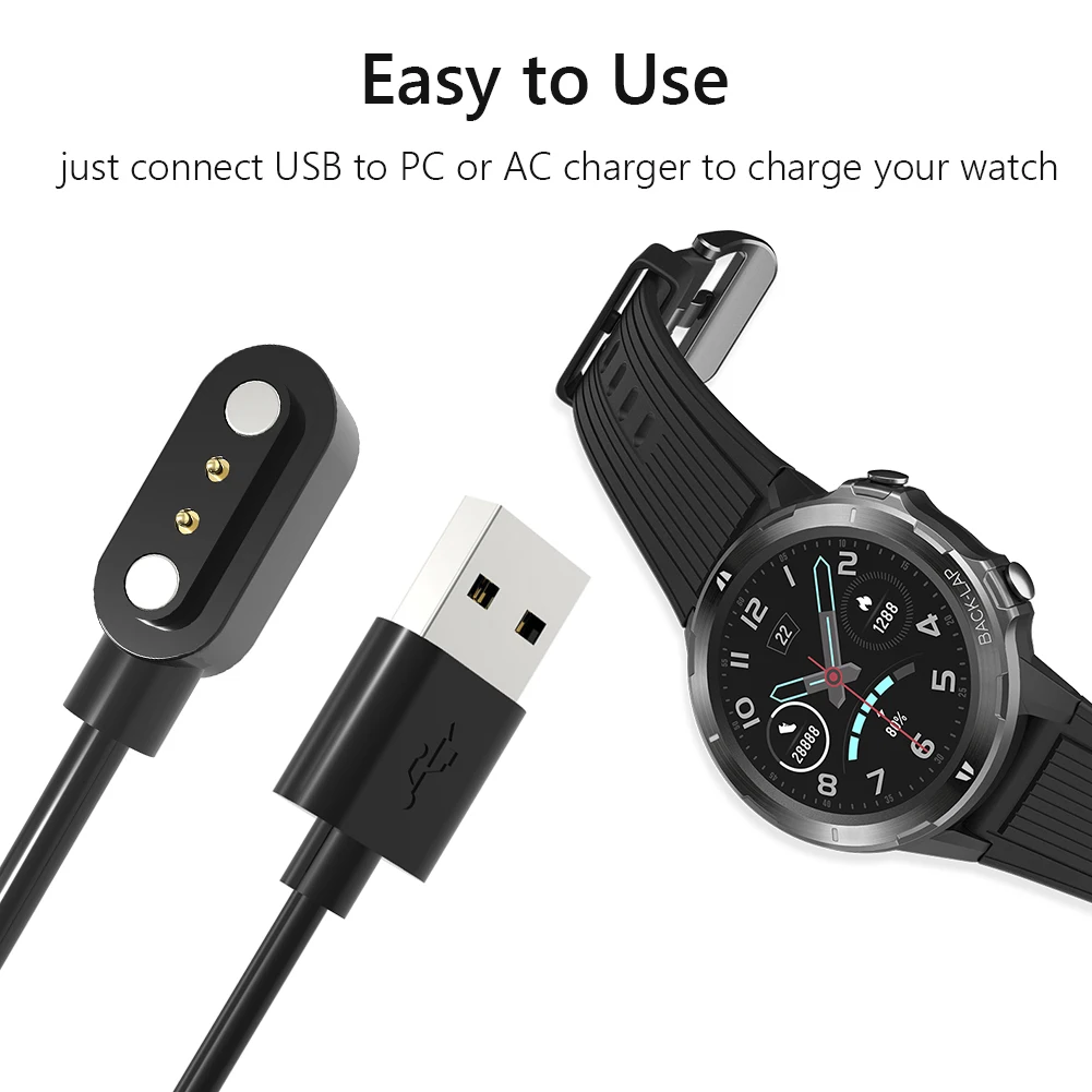 Magnetic Watch Charger Cable Replacement for Willful IP68/SW021/ID205U/Umidigi Uwatch 3 Cord Smartwatch Accessories