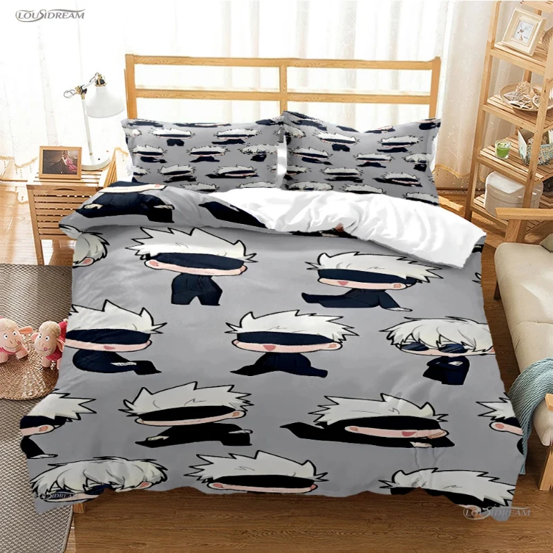 Jejeloiu Japanese Anime Bedding Set - Twin Size, Cherry Blossom Floral Duvet Cover, No Comforter Included, Polyester Microfiber