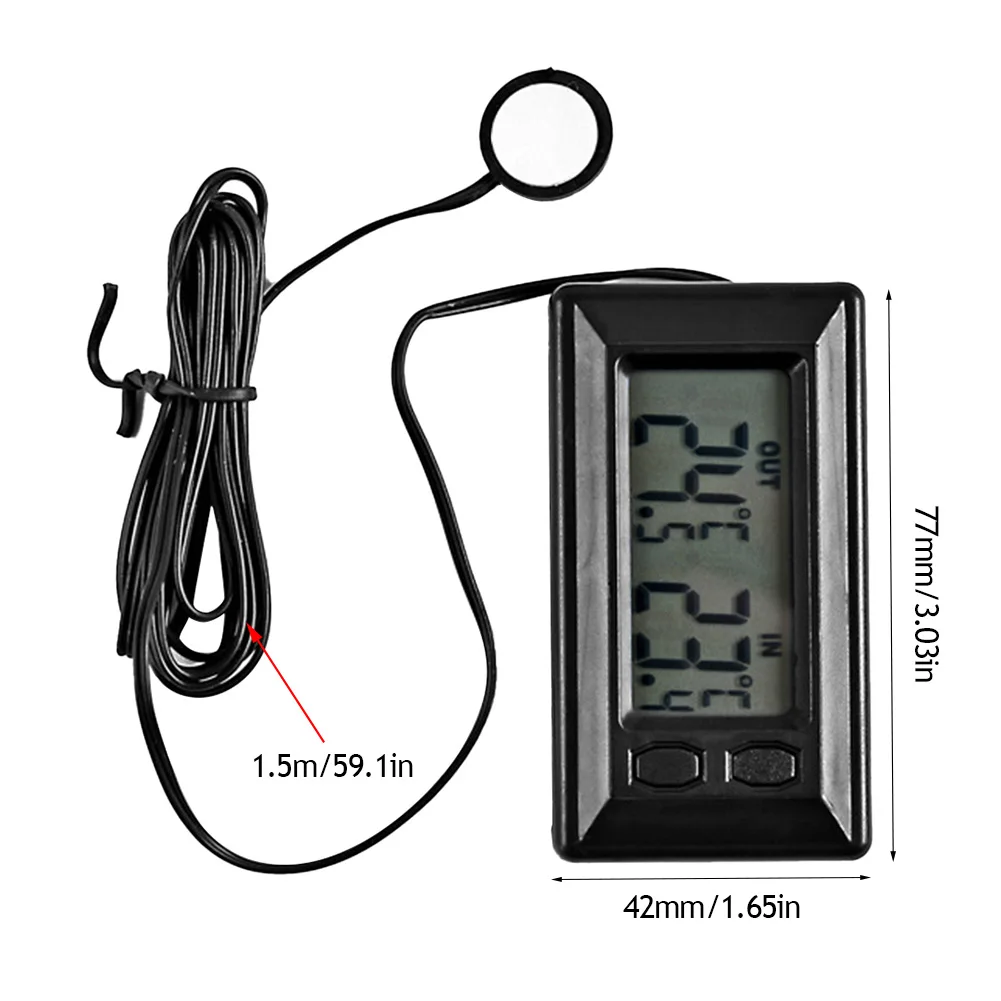 Thermomètre de voiture couleur noire avec unité commutable et écran  multifonc