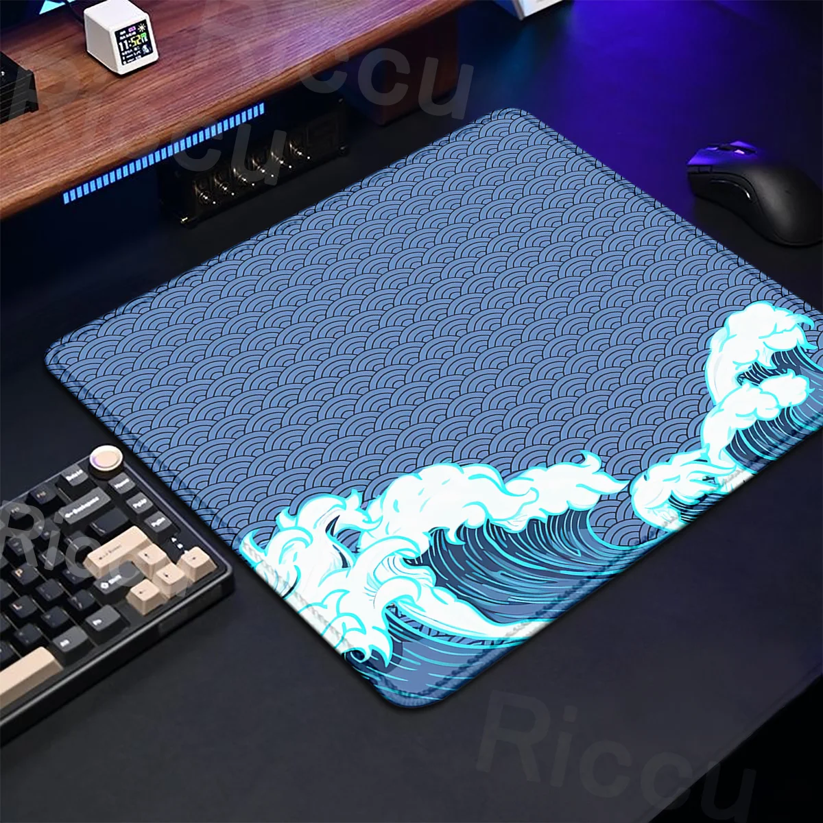 Gaming Mice Mat Great Wave Art Control Mousepad Anti-slip Small Deskmat Pc Gamer Accessoires 18x22cm Lock Edge Speed KeyboardPad — view 2
