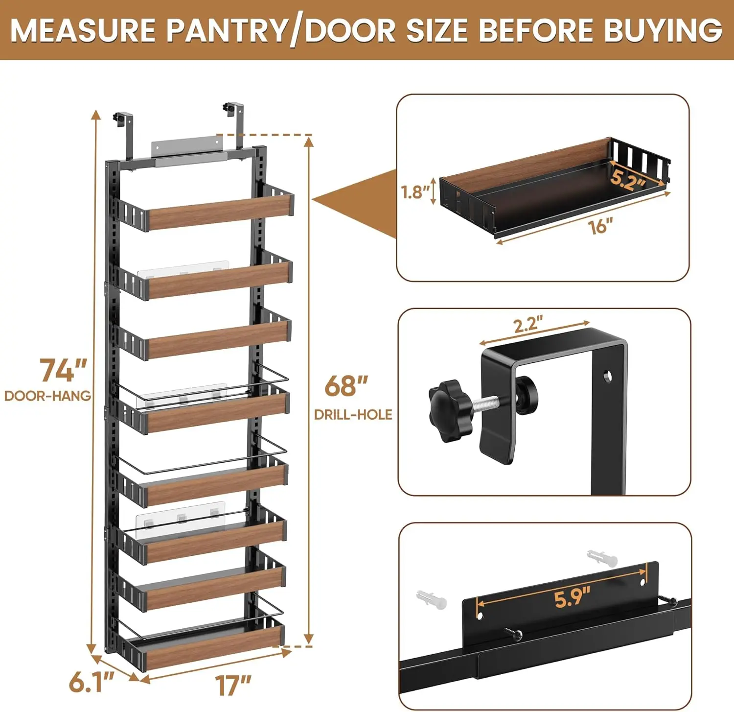over the door pantry organizer for spices and snacks
