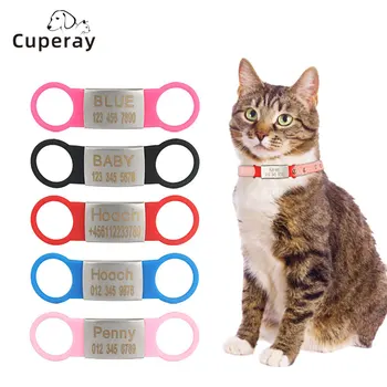 Personalized Pet ID Tag for Dogs & Cats | Engraved Silicone & Stainless Steel Collar Tag with Name & Phone Number