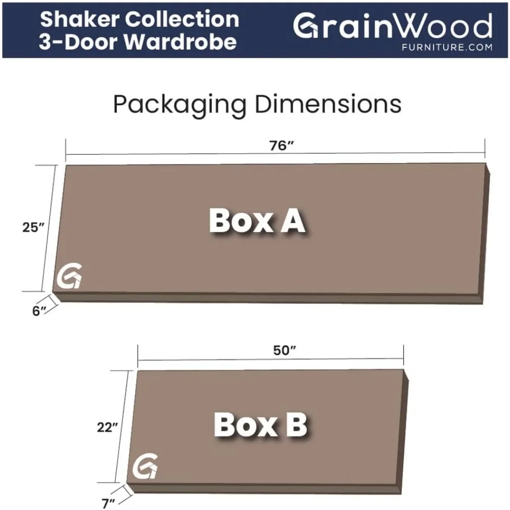 Shaker 3-Door Wardrobe, Solid Wood with a Walnut Finish  multifunctional furniture  home furniture 6