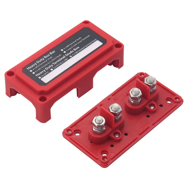 M8 5 Stud Power Distribution Block 300 Amp Rating Busbar With Cover Bus Bar  For Car Boat Auto (1pc/2pcs) Terminal Blocks - AliExpress