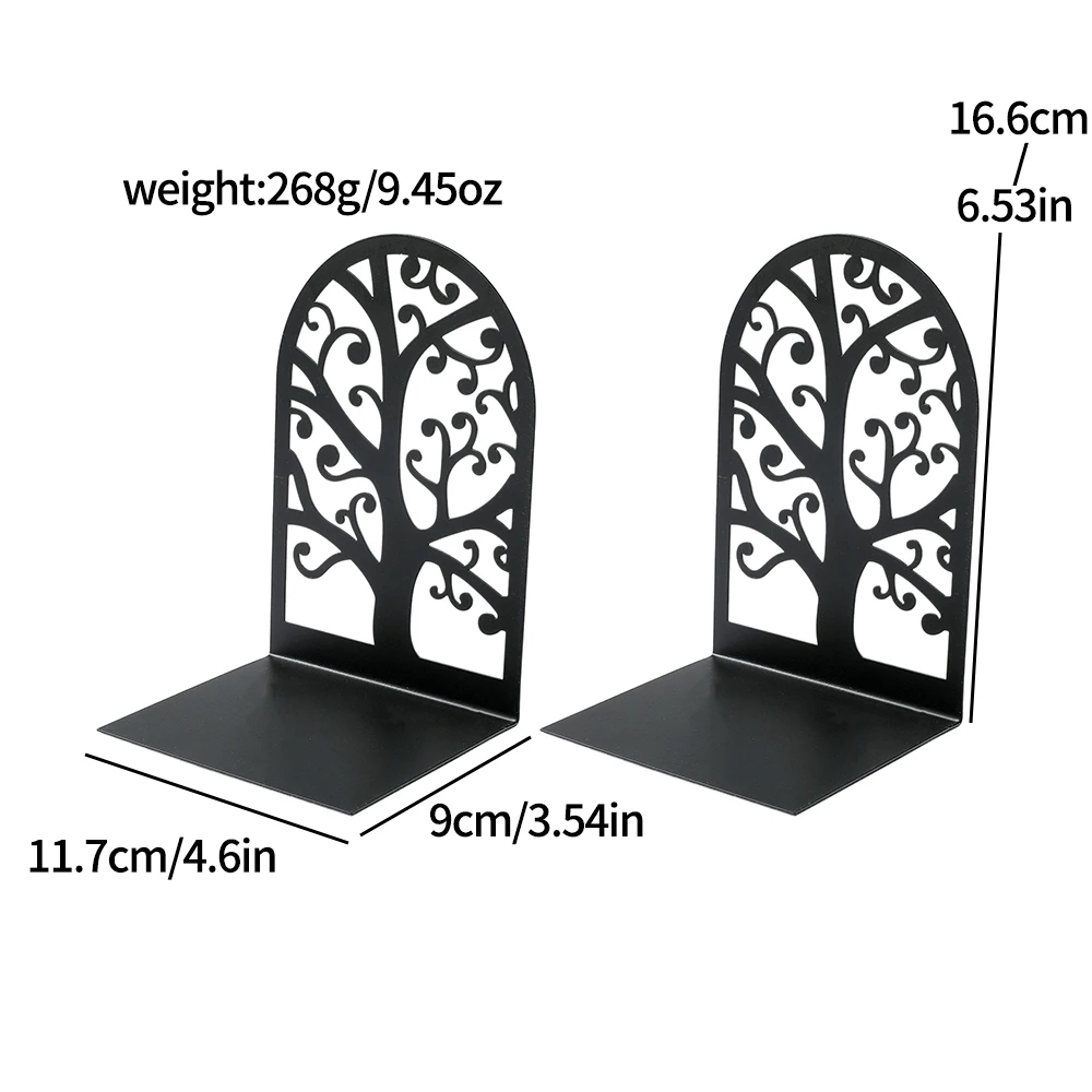 2Pc Tree of Life bookend, metal material, desktop book placement bookend, office storage ornaments and decorations