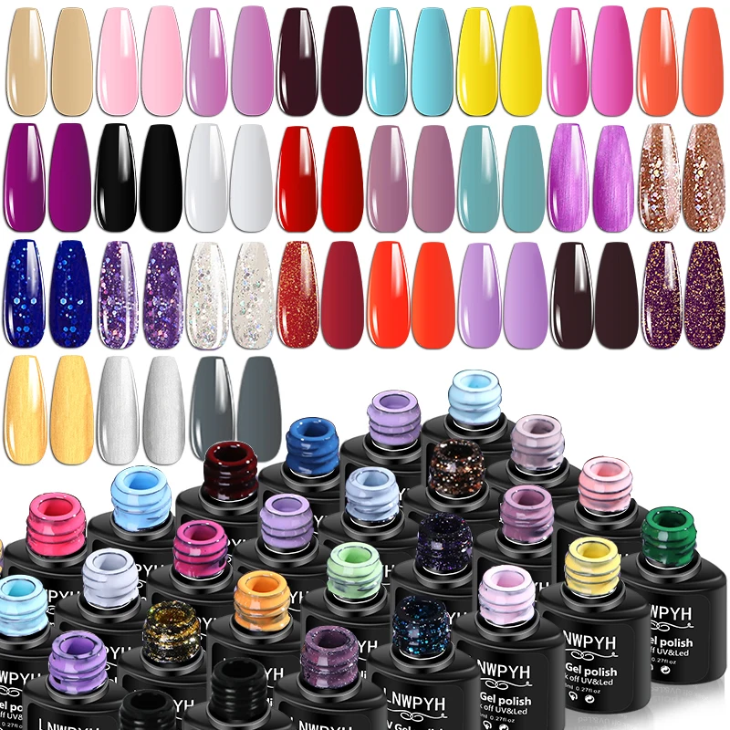 Nail Polish Kit Acrylic Nail Kit Poly Nail Gel Set With Nail Lamp Nails Extension Glitter Gel UV Building Gel Manicure Tools Set 4