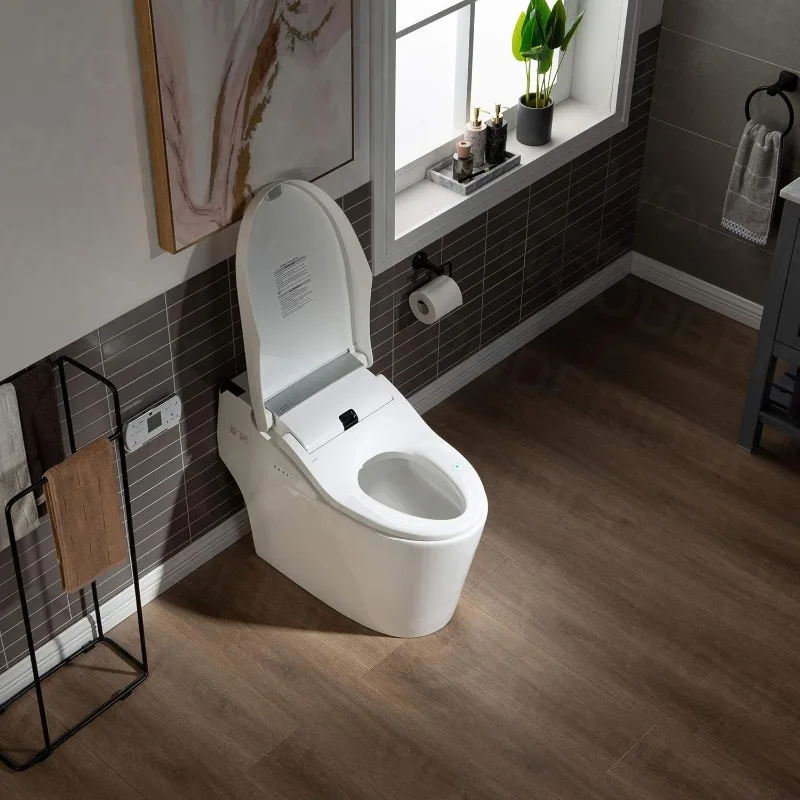 B0960S Auto Flush, Auto Open & Auto Close, 1.28 GPF Single Flush Toilet with Intelligent Smart Bidet Seat and Wireless Remote 2