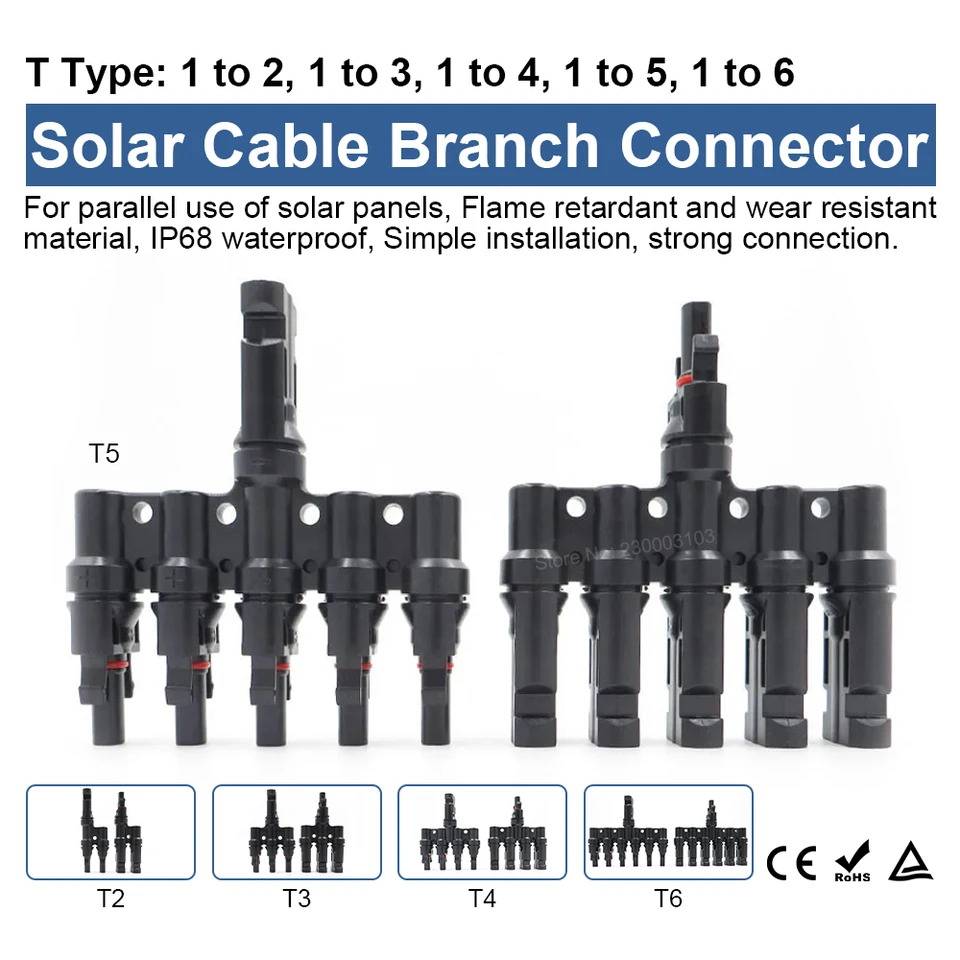 Connecteurs De Câble De Panneau Solaire Mâle/femelle étanche IP67 Pour Systeme Solaire Photovoltaique 5 Paires 96337114