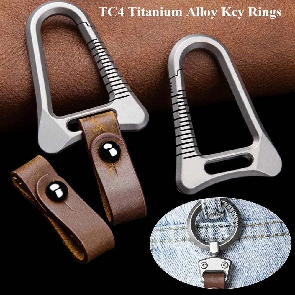 

TC4 Titanium Alloy Key Rings Pendant New EDC Super Lightweight Keychains Buckle Small Male Creativity Gift Outdoor Tool