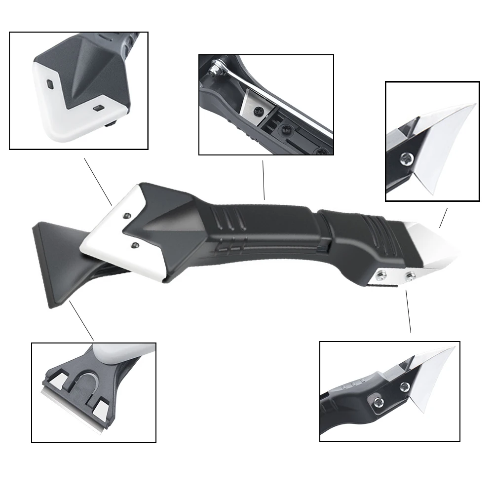 3in1 Silicone Scraper Sealant Spatula Remover Caulk Finisher Sealant Nozzle Scraper Sets Multifunctional Caulking Hand Tools Kit scraper tool set,silicone scraper,scraper tool kit,scraper tool,silicone sealant tool,caulking finisher tool,silicone caulking set