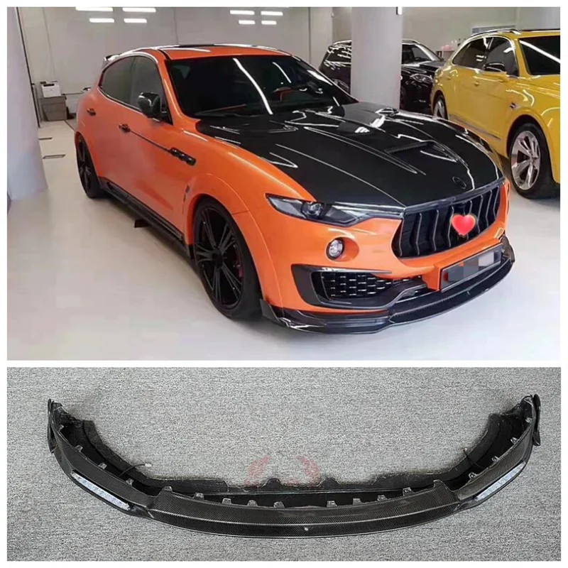 

High Quality Carbon Fiber Bumper Front Bumper Lip Splitter Diffuser Lip Spoiler Fits For Maserati Levante 2016-2022