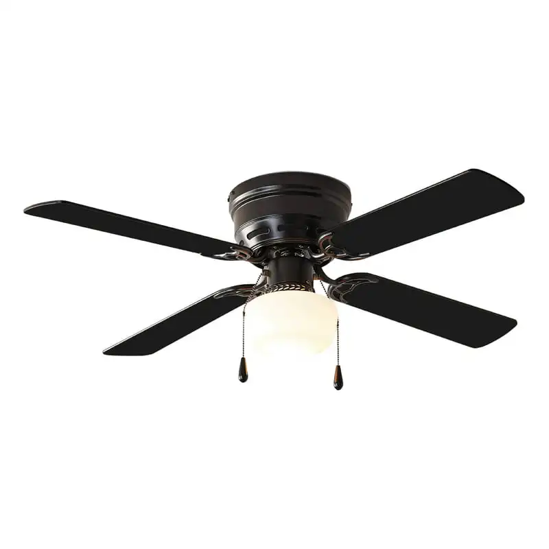 inch Hugger Indoor Ceiling Fan with Light Kit, Black, 4 Blades, Reverse Airflow Usb fan Small fan Stroller fan Portable neck fan