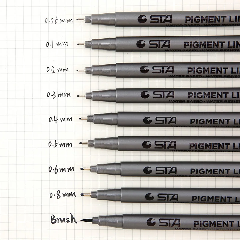 Marker Pens Markers Pen Art Markers Art Marker Pen STA Sketch Markers Art Marker Pen Different Tip Sizes Pigment Liner Water Based For Drawing Handwriting micron Stationery