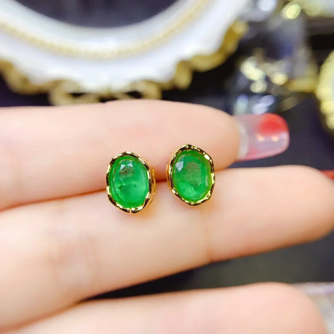 

Silver 925 Emerald Ruby Luxury Women's Earrings Luxury Women's Christmas Gift studs Wedding Free shipping boutique jewelry