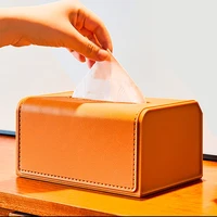 Light Luxury Tissue Box Desktop Paper Holderw with Spring Dispenser Storage Napkin Case Organizer Ornament Craft 1