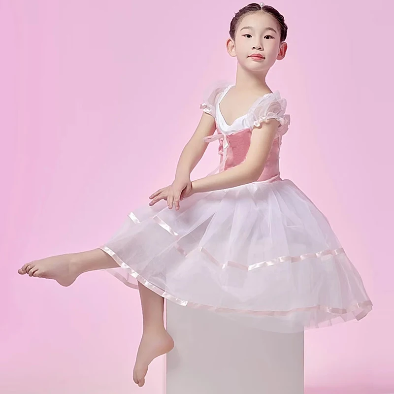 

2023 Girl Ballet Tutu Dress Children Stage Performance Costume Kid'S Professional Dancewear Swan Lake Dance Dresses For Girls