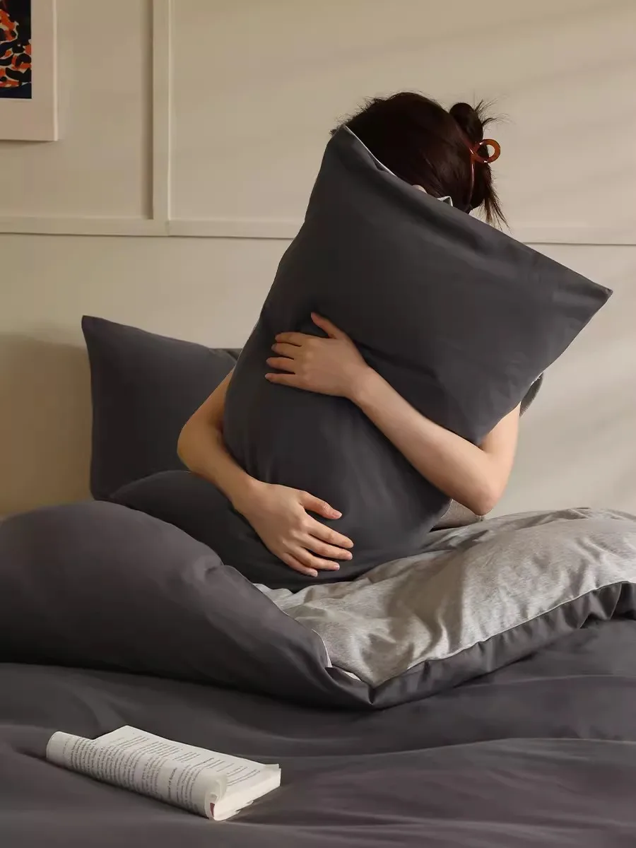 

Плотно прилегающая прохладная мягкая однотонная хлопковая Простыня из чистого 100 хлопка для студентов