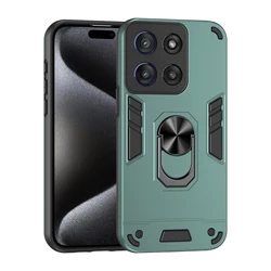 Military Grade Shockproof Case with Ring Stand Holder - Protective Cover for Motorola Moto G06 (Green)