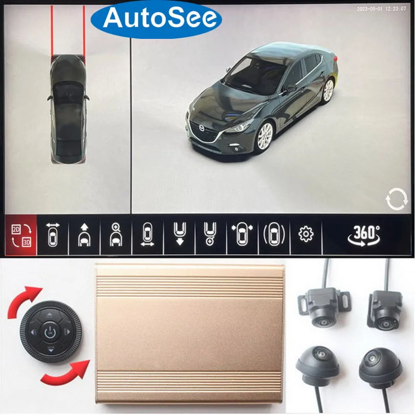 

for Mazda 3 6 zoom Axela Atenza car 360 degree camera bird eye 3D panoramic view AVMS surround view parking reverse 4K dash cam
