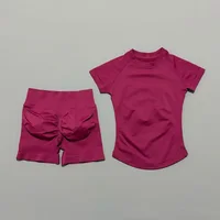 2 Pcs HISTELLO Impact Gym Sets Short Sleeve Seamless Yoga Clothing Fitness Set Women Workout Running Sports Short Leggings Suit - Image 6