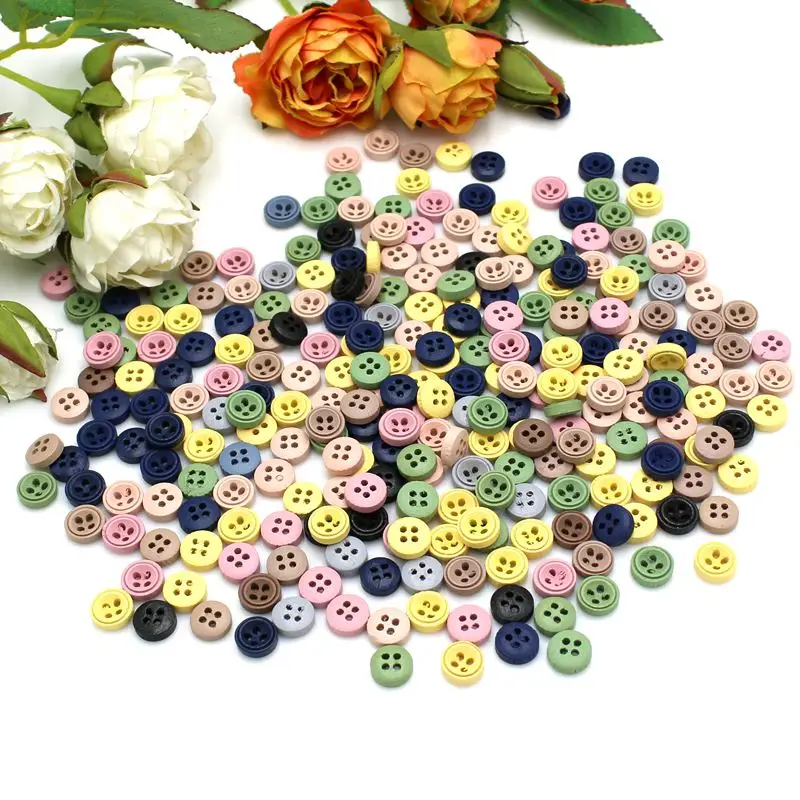 100 개/갑 9mm 여러 가지 빛깔의 라운드 나무 단추 4 구멍 단추 공예품에 대 한 Scrapbooking 바느질 botoes
