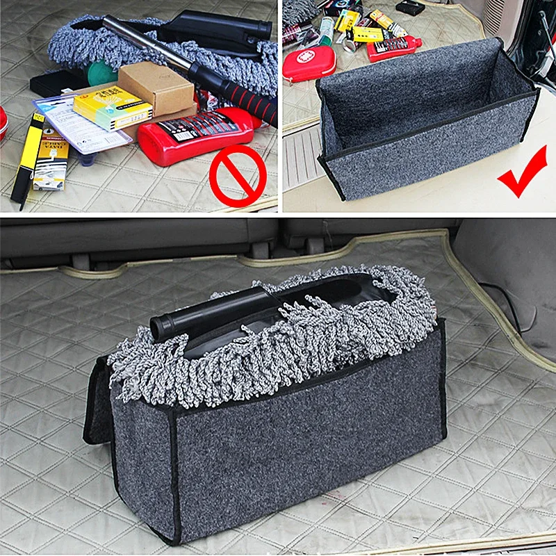 CAER Car Organizer Bag Car Trunk Organizer Car Seat Organizer Woolen Felt Stowing Tidying Large Container Waterproof Storage Bag