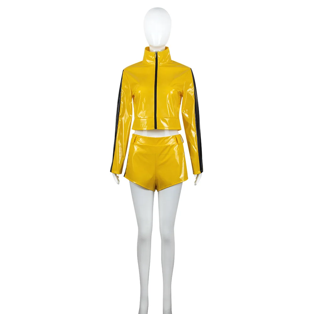 The Bride Cosplay Yellow Costume Movie Kill Cosplay Bill Roleplay Summer Sexy Coat Shorts Halloween Carnival Party Women Suit