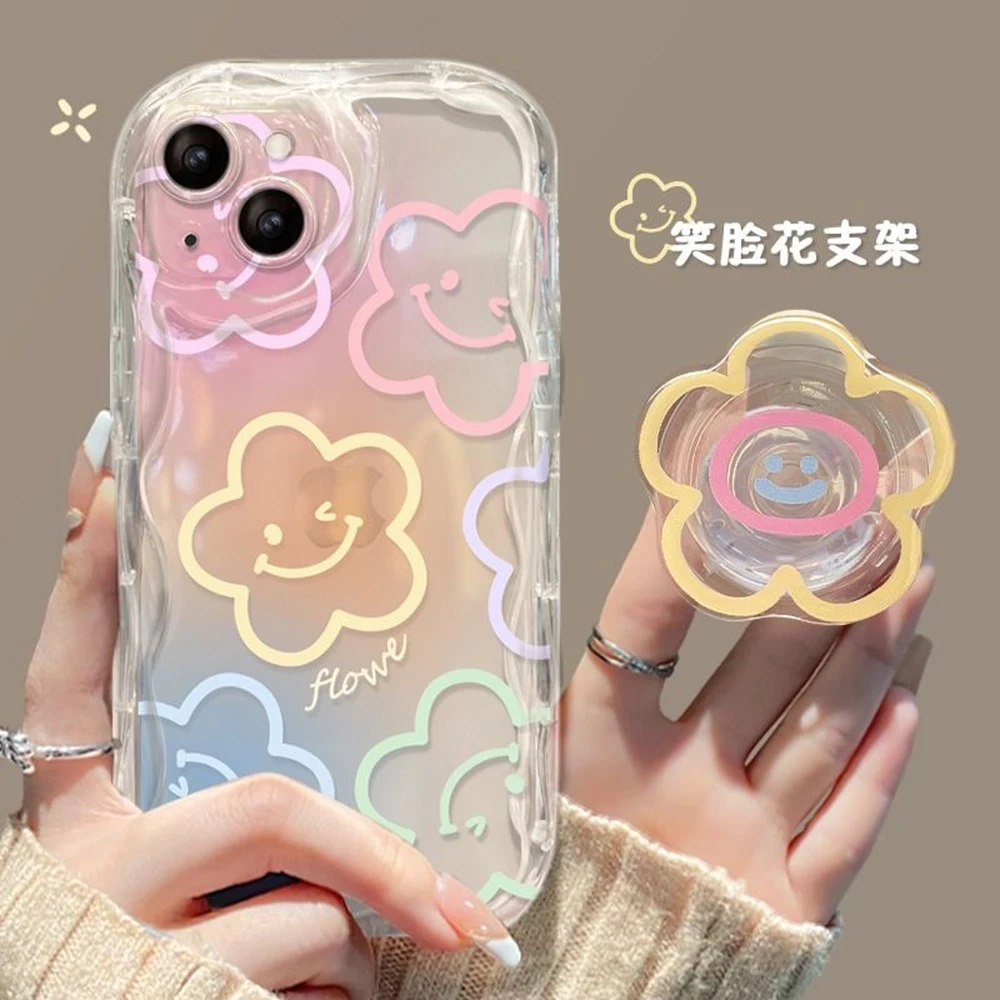Colorful Flower Wrist Chain Phone Case - Vibrant Design with Enhanced Grip