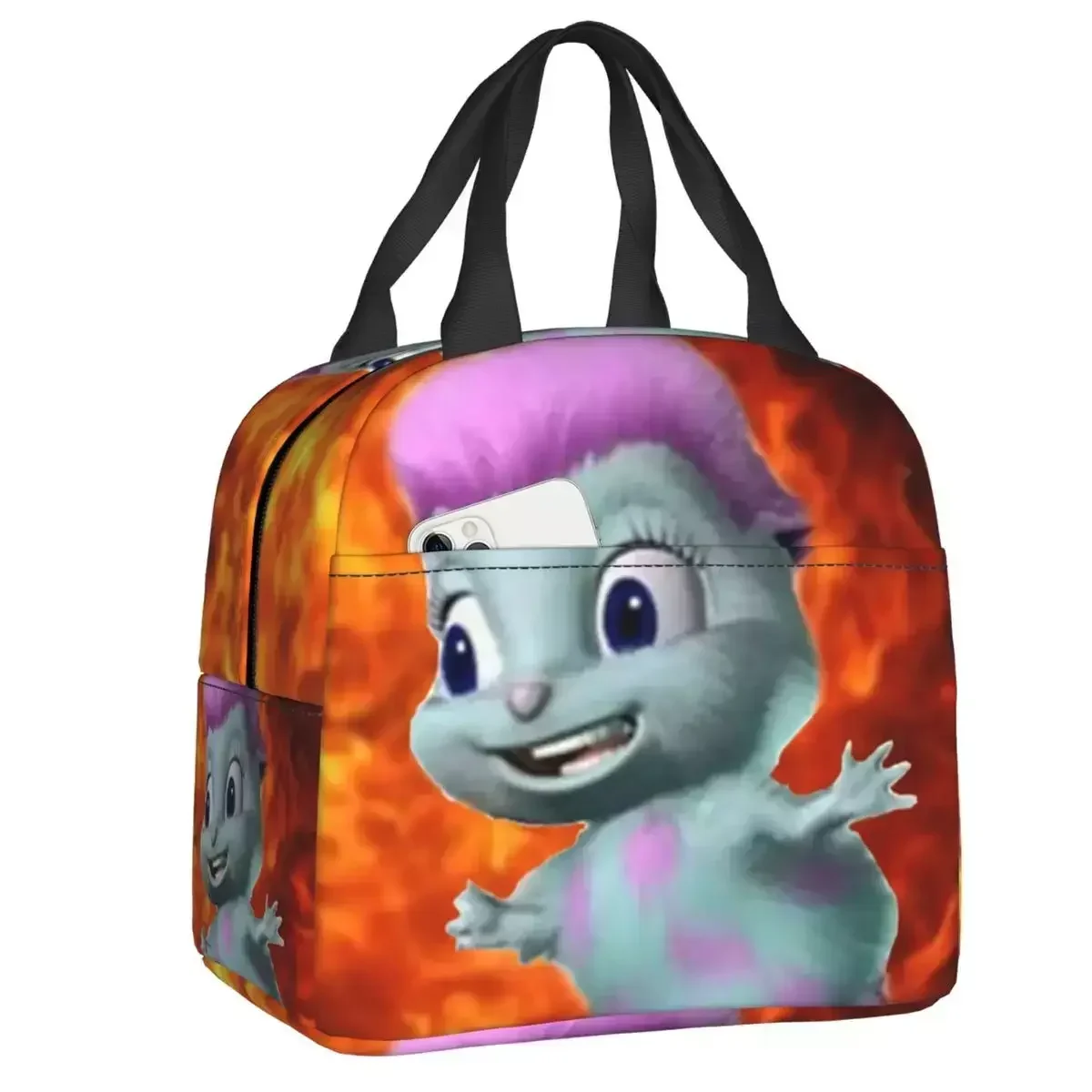

2024 New Bibble In Fire Insulated Lunch Bag For Women Leakproof Hippie Cartoon Thermal Cooler Bento Box Kids School Children