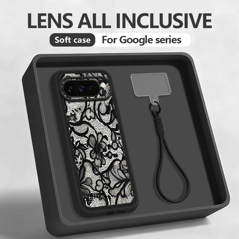 Creative Moon Patterned Soft Silicone Phone Case with Lanyard Cover