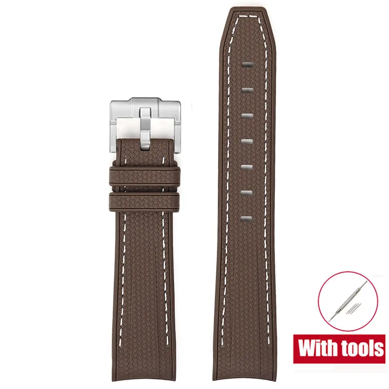 20mm Premium Diving Strap - Arc Curved End TPU Rubber Bracelet with Watch Band Tools