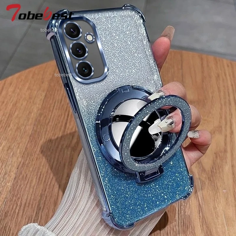 Shockproof Mirror Magnetic Holder Cover with Plating Design
