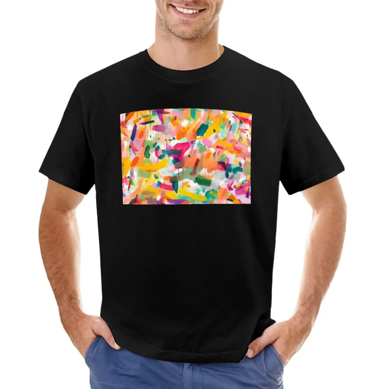 

Brushed Abstract Pattern T-Shirt heavyweight t shirts workout shirts for men