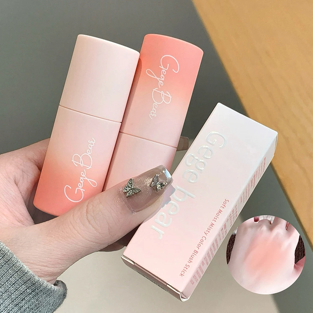Gege Bear Soft Matte Blush Stick Moisturizing Natural Matte Tender Eeasy To Blend Rouge Stick_voghion.com