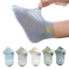  5 Pairs/lot 0-12Y Children Ultrathin Mesh Socks Baby Boys Girls Summer Cute Cotton Breathable Thin Soft Boat Socks Kids Socks 