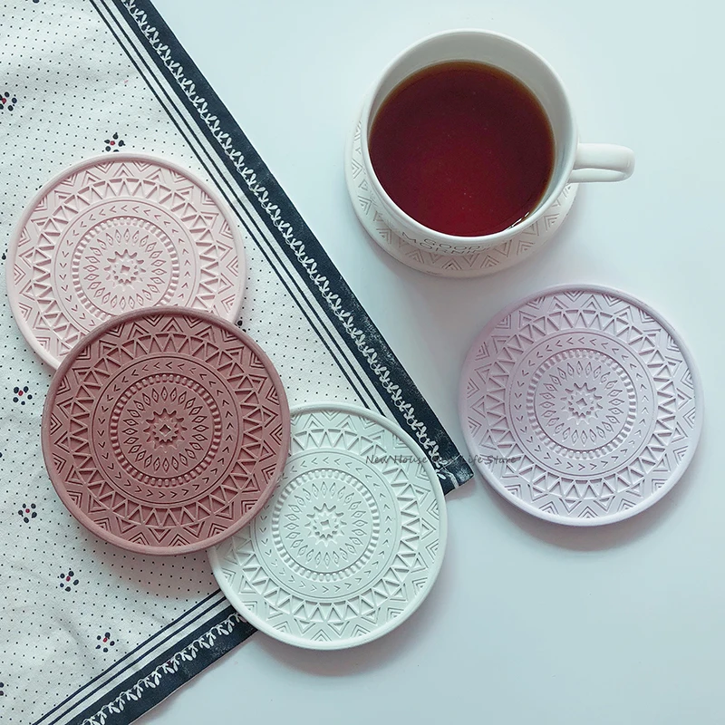 DIY Mandala Coaster Silicone Mold Handmade Cup Pad Plaster Epoxy Resin Casting Mould Concrete Cement Craft Molds Home Decoration silicone mold