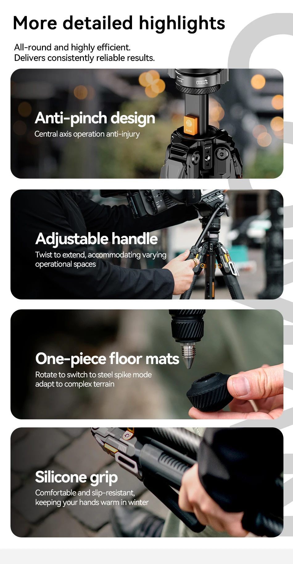 Coman T1S / T1S V5 Travel Carbon Fiber Tripod One Click Quick Release With Panor