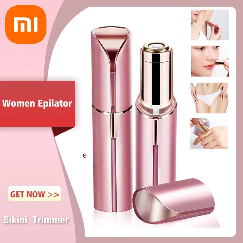 Xiaomi Face Hair Removal Lipstick Shaver Electric Eyebrow Trimmer Portable Women Hair Remover USB Charging Mini Shaver Epilator hair shaver facial hair remover electric eyebrow trimmer eyebrow razor and hair shaver