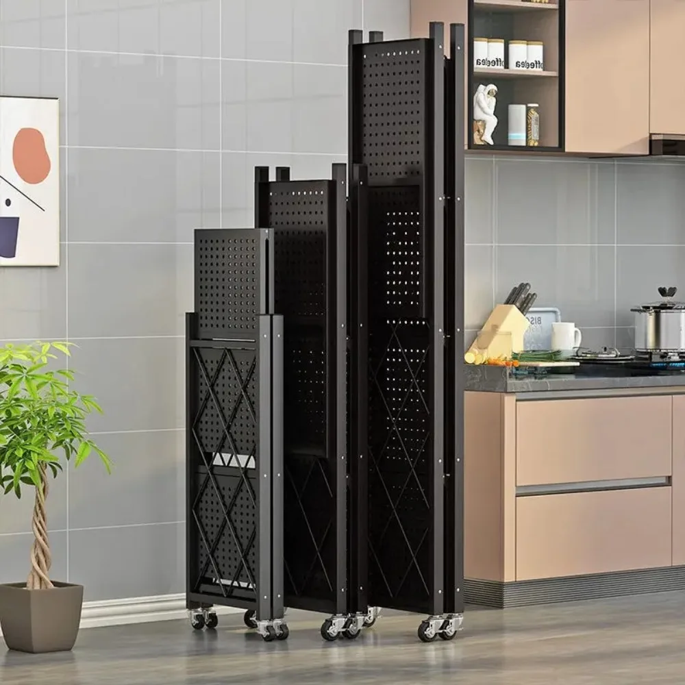 Multifunctional Flower Stand Shelves Storage Shelf Portable Folding Large Iron Shelf Floor Foldable Storage Shelving Bookshelf