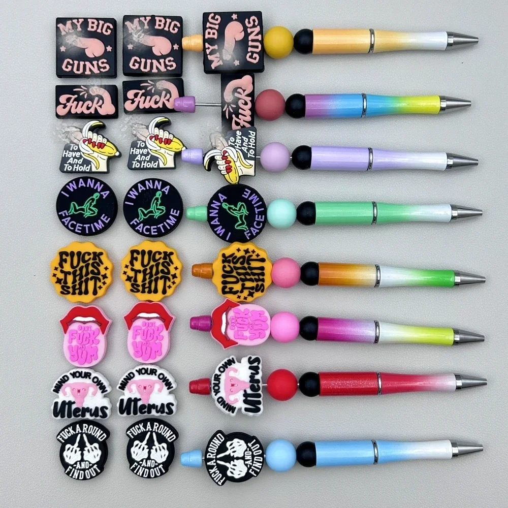 10PC Baby Silicone Beads Baby Cartoon Beads Teethe Baby Toys DIY String Pen Beads Nipple Chains Jewelry Accessories Kawai Gifts