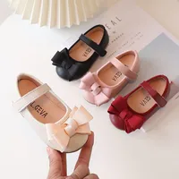 Kids Leather Shoes Girls Bow Sweet Princess Single Shoes Spring Autumn New Casual Flats Soft-soled Baby Shoes H609 2