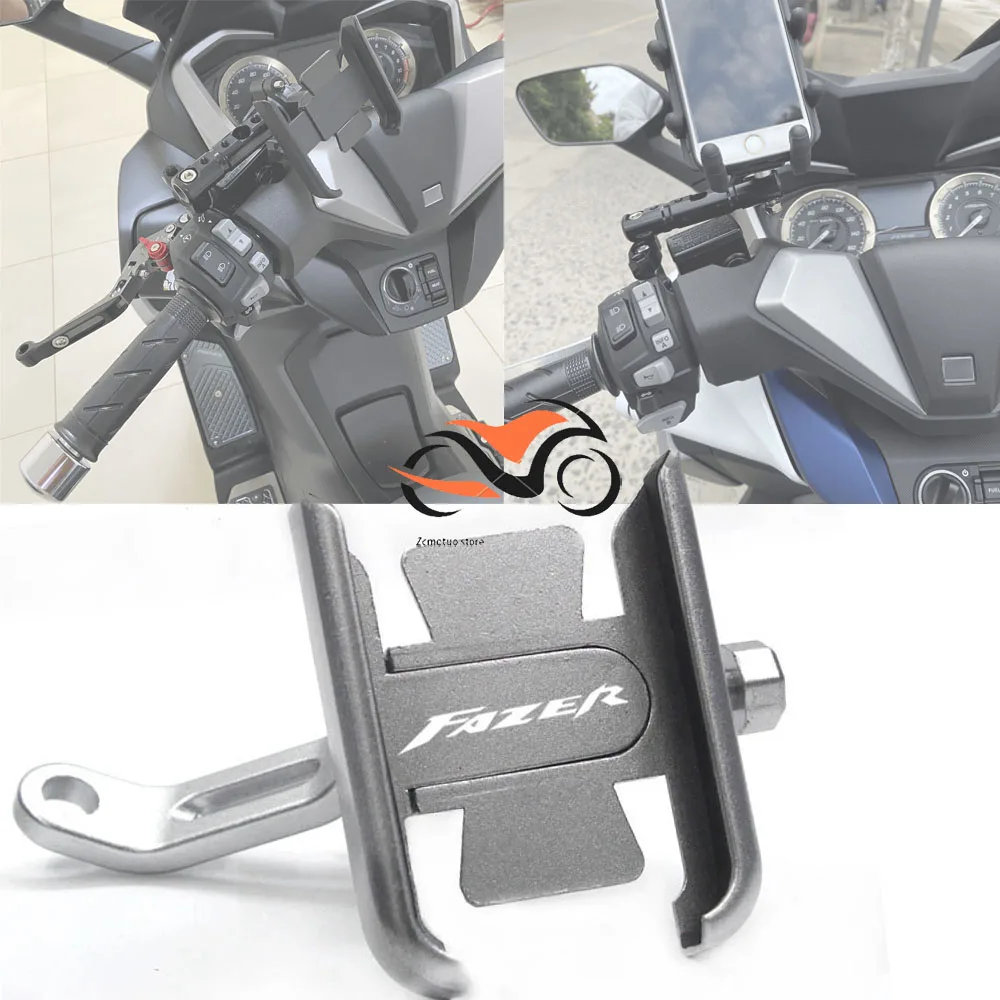 

With Logo FAZER For YAMAHA Fazer FZ1 FZ1N FZ1S FZ6 FZ6S FZ8 Hot Deals Motorcycle Handlebar Mirror Mobile Phone GPS Stand Bracket
