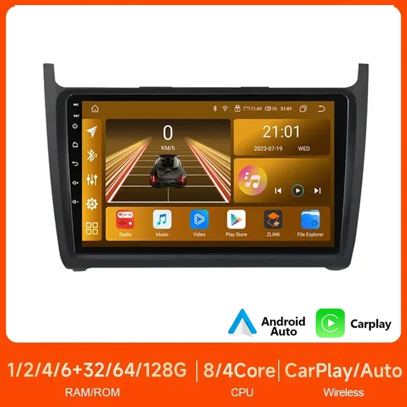 

Автомагнитола на Android 13 для Volkswagen VW polo 5 sedan 2008 2009 - 2020 мультимедийный плеер 2 Din Carplay Стерео GPS DVD головное устройство
