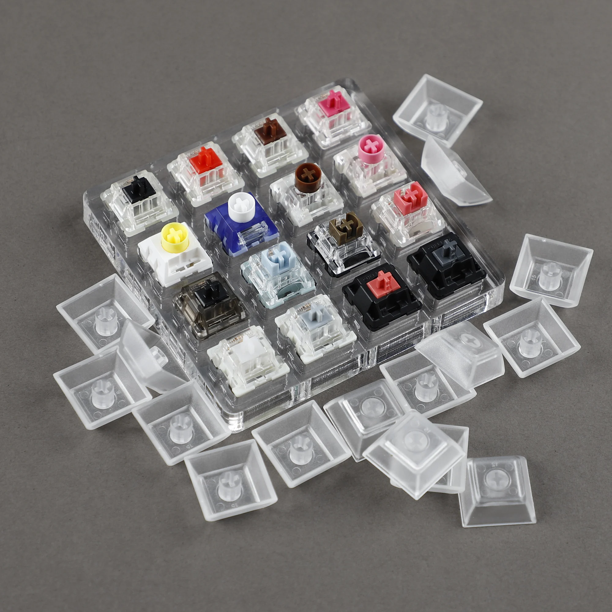Silencioso Eixo Ferramenta de Teste mx Switches Cereja Gateron Kailh Outemu Caixa de Tinta Interruptor Tester 16 Chave - Imagem 5
