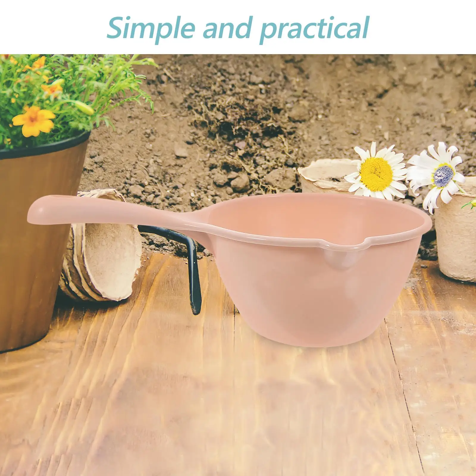 2 Pcs Multifunctional Plastic Water Spoon Bathroom Tool Kitchen Ladle Handle Watering Pp Dipper Flowers Child