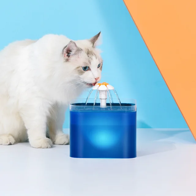 2L Automatic Cats and Dogs Water Fountain with LED Lighting USB Pet Water Dispenser with Recirculate Filtring for Pet Feeder 2
