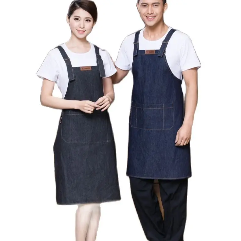 1 piece Unisex jean Chef Aprons restaurant kitchen waiters jean aprons food service
